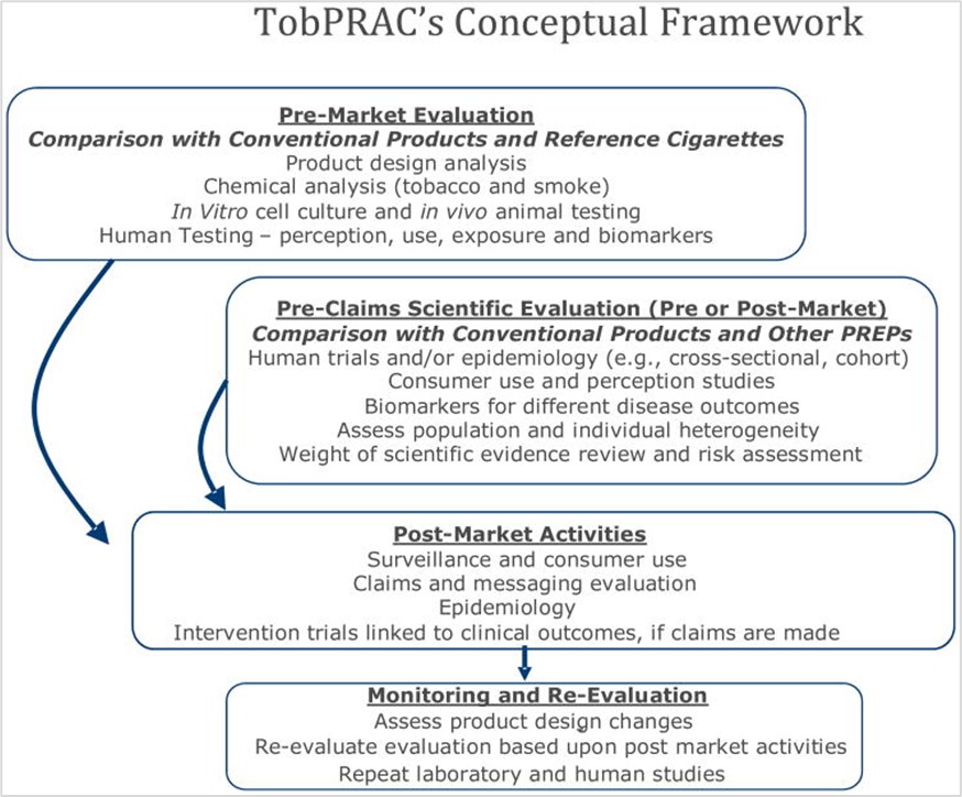 Diagram showing the TobPRAC conceptual framework