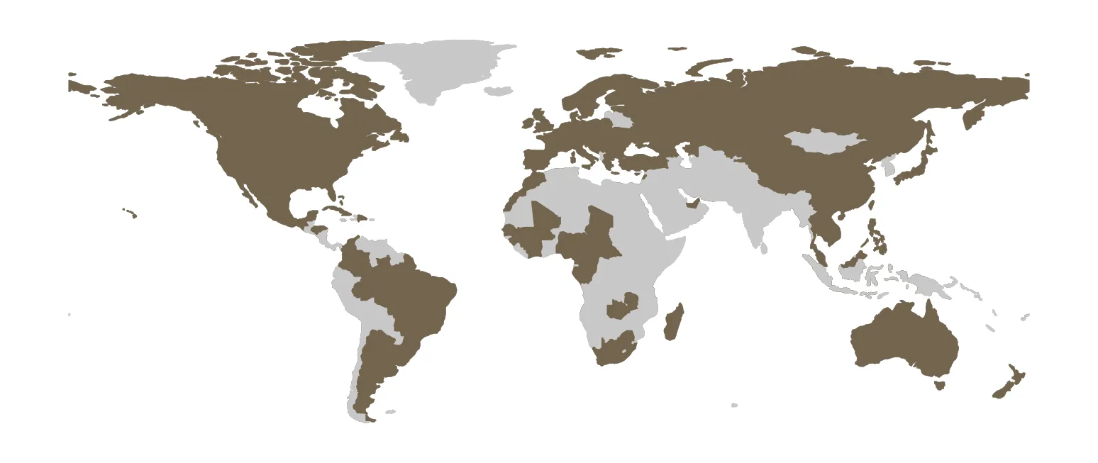 Map showing global subsidiaries of Imperial Brands.